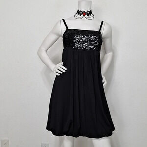 INC International Concepts Black Witchigoth Sequin Fairygoth Mini Dress Size S